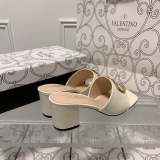 MVS15 Leather slippers Women Heel 5CM shoes 35-40 With box