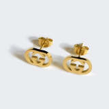 GE20 High quality 316L steel Gold Plated earring studs for women jewelry