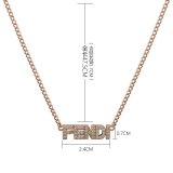 FN03   Letter Full Diamond Necklace Jewelry