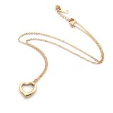TN024  Women's heart-shaped stainless steel necklace jewelry