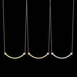 TN08  Women's smiley face stainless steel necklace jewelry