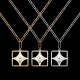 LVN012    Square four leaf flower pendant necklace jewelry