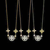 LVN013    Round four leaf flower pendant necklace jewelry