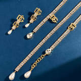 DGN2 New Necklace Bracelet Earrings Gold Plated Jewelry Set