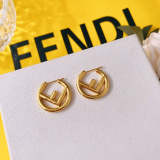 FE3  Fashionable metallic light-sensitive surface F letter color dripping earrings