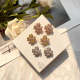 VAE24  Four hearts full of diamond flowers, high carbon diamond full diamond earrings