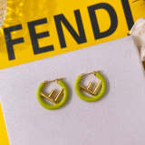 FE3  Fashionable metallic light-sensitive surface F letter color dripping earrings