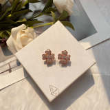 VAE24  Four hearts full of diamond flowers, high carbon diamond full diamond earrings