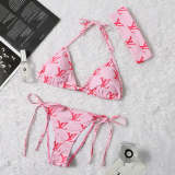 8929   Women's summer alphabet split swimsuit