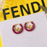 FE3  Fashionable metallic light-sensitive surface F letter color dripping earrings