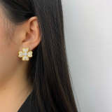 VAE24  Four hearts full of diamond flowers, high carbon diamond full diamond earrings