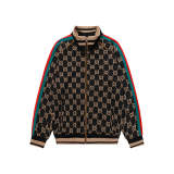 GUC3 Men's and women's interlocking double G printed knitted jacket set