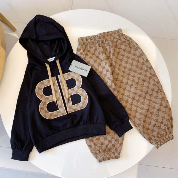 TBUC5 Boys and girls' fashionable spring and autumn suit top+pants clothing