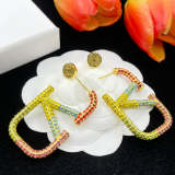 VLE7 New Women's Fashion Gold Plated Earrings Jewelry