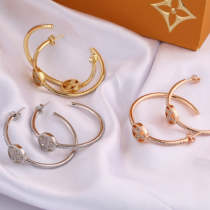 LVE38 Fashion Classic Half Round Earrings Women's Jewelry LVE38 Fashion Classic Half Round Earrings Women's Jewelry