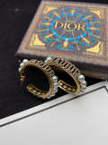 GE70  Pearl lettering vintage inlaid half-loop stud earrings   Jewelry