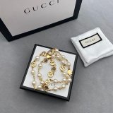 GUN7  New interlocking double G flower pearl necklace  Jewelry
