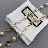GUN7  New interlocking double G flower pearl necklace  Jewelry