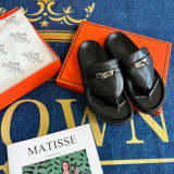 MJHS14 Leather slippers Women shoes 35-42 With box