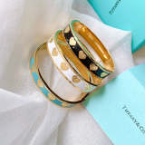 S339  Black, white and blue heart heart drip diamond tricolor bracelet  jewelry