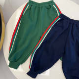 TGUC15 Boys and girls spring and autumn pullover suit, top+pants clothing