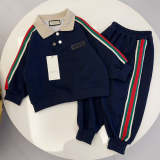 TGUC15 Boys and girls spring and autumn pullover suit, top+pants clothing