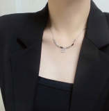 X411   Women's small square necklace jewelry