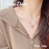 X411   Women's small square necklace jewelry
