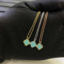 AVSN2  Mini Sky River color four-leaf clover necklace jewelry