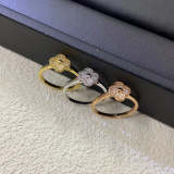 AVSR1   Mini full diamond four-leaf clover ring jewelry
