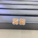 AVSE2   Medium size four-leaf clover earrings with diamond laser color separation jewelry