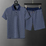 LVC195 New men's short sleeved polo top+shorts clothing
