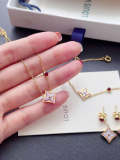 L192  Titanium steel bracelet necklace earrings set jewelry