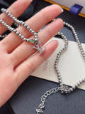 X661  Men's titanium steel bracelet necklace set jewelry
