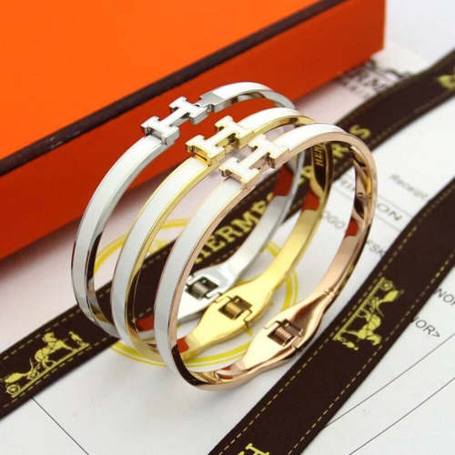 HB49 high quality 316L steel bracelet for women 18K gold plated jewelry H bangle
