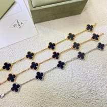 VAB50 Women's colorful gold and stone five flower bracelet jewelry VAB50 Women's colorful gold and stone five flower bracelet jewelry