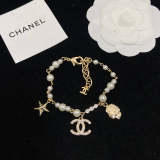 CHB49  Women's Head Star Double C Pearl Bracelet Jewelry