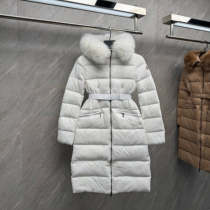 110349  Women's new style big fur collar hooded long down jacket Top quliaty 1:1 clothes