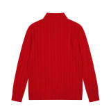 LFC18 New high-quality men's and women's ruff half zip solid pony embroidery logo Fried Dough Twists knitting sweater Clothing