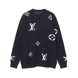 LVC031 New men's and women's autumn and winter cross towel embroidered pattern round neck wool knitted sweater clothing