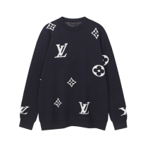 LVC031 New men's and women's autumn and winter cross towel embroidered pattern round neck wool knitted sweater clothing