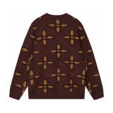 LVC033 New men's and women's autumn and winter cross towel embroidered pattern round neck wool knitted sweater clothing