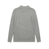 LFC18 New high-quality men's and women's ruff half zip solid pony embroidery logo Fried Dough Twists knitting sweater Clothing