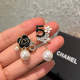 A214  Women's Camellia Asymmetric Pearl Earrings Jewelry