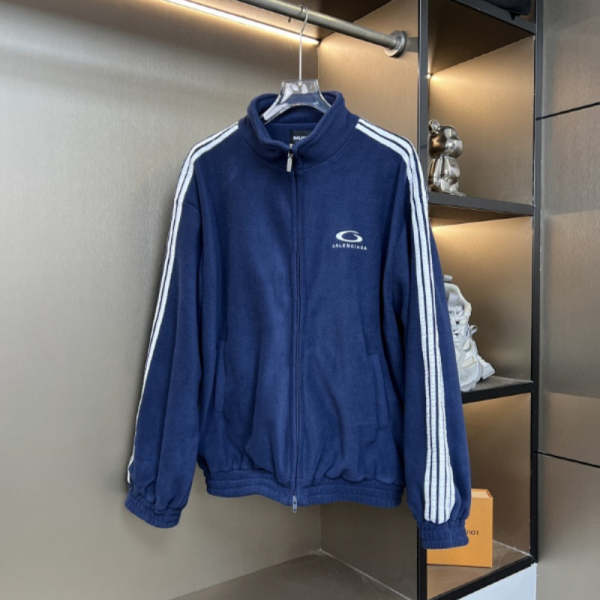 BAC104 New autumn and winter men's and women's suede standing collar blue jacket clothing