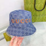 GUH79  New trendy fisherman's and fisherman's hats, blue with red embroidered hats