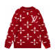 LVC033 New men's and women's autumn and winter cross towel embroidered pattern round neck wool knitted sweater clothing