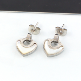 BVE4 heart-shaped titanium steel earrings jewelry