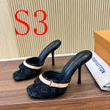 SHLS19 Women slipper 5.5CM 9.5CM high heels Shoes 35-43 with box