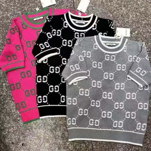 GUC14 New women's summer T-shirt knitted ice silk fabric clothes